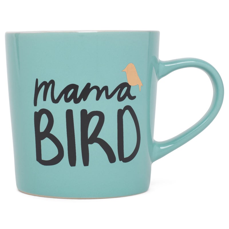 About Face Designs Teal Coffee Mug - Mamma Bird - Image 1